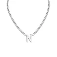 thumbnail image 1 of PAMTIER Initial Necklace for Mens Cuban Chain A-Z Letter Pendant Necklaces Stainless steel Anniversary Christmas Jewelry Silver N, 1 of 3