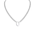 thumbnail image 1 of PAMTIER Initial Necklace for Mens Cuban Chain A-Z Letter Pendant Necklaces Stainless steel Anniversary Christmas Jewelry Silver O, 1 of 3