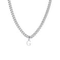 thumbnail image 1 of PAMTIER Men Stainless Steel Personalized Hip Hop Cool Solid Capital Large Initial A-Z 26 Letters Script Name Monogram Pendant Necklace Silver G, 1 of 4