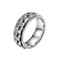 thumbnail image 1 of PAMTIER Men's 8mm Stainless Steel Personality Hip Hop Cool Heavy Brick Double Gear Rotatable Fidget Ring Relieve Anxiety Wedding Band Silver Size 11, 1 of 5