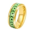 thumbnail image 1 of PAMTIER Men's 8mm Stainless Steel Simple Classic Moon Star Wedding Luminous Ring Personalized Couple Starry Sky Band Glow in The Dark Gold Size 7, 1 of 6