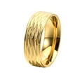 thumbnail image 1 of PAMTIER Men's Stainless Steel 8MM Personalized Rhombic Faced Classic Plain Wedding Band Biker Ring European and American Style Gold Size 7, 1 of 4