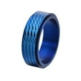 thumbnail image 1 of PAMTIER Men's Stainless Steel 8MM Vintage Personalized Rhombic Faced Classic Plain Rotatable Fidget Ring Hip Hop Relieve Anxiety Band Blue Size 6, 1 of 5