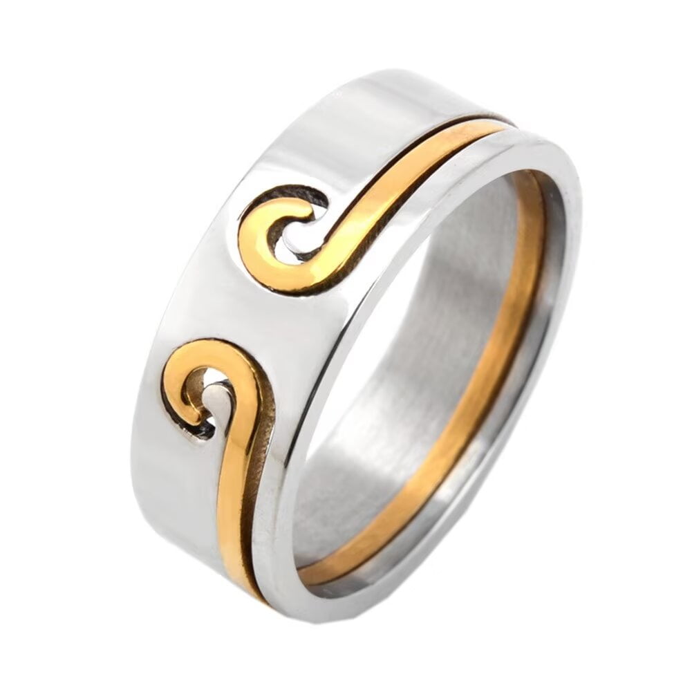 PAMTIER Edelstahl Bandring 8mm - Drehbar Für Damen & Herren