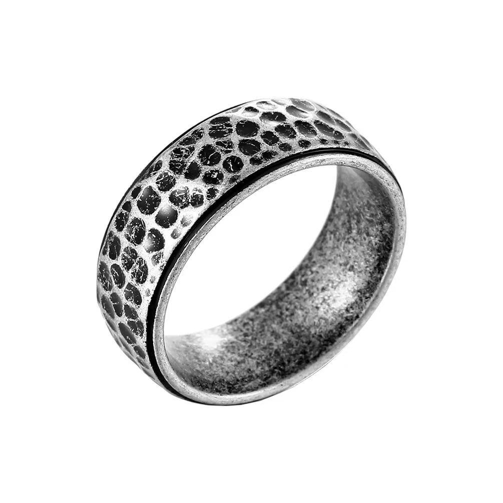 PAMTIER Men's Stainless Steel 8mm Personality Cool Handmade Irregular ...