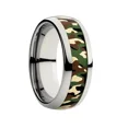 thumbnail image 1 of PAMTIER Men's Stainless Steel Camo Rings Camouflage Inlay Outdoor Adventures Style Rugged Tactical Jewelry for Men Size 9, 1 of 3