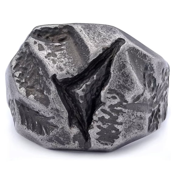 PAMTIER Men's Stainless Steel Creative Vintage Punk Gothic Biker Stone Ring Size 8