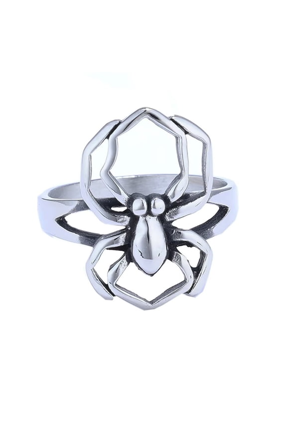 Men's Stainless Steel Personalised Punk Animal Spider Ring Silver Size 9