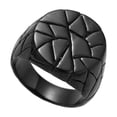 thumbnail image 1 of PAMTIER Men's Stainless Steel Retro Personality Gothic Punk Round Irregular Stone Texture Crack Pattern Biker Ring Hip Hop Style Black Size 10, 1 of 6
