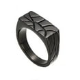 thumbnail image 1 of PAMTIER Men's Stainless Steel Retro Personality Gothic Punk Square Irregular Stone Texture Crack Pattern Biker Ring Hip Hop Style Black Size 9, 1 of 6
