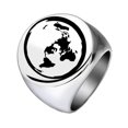 thumbnail image 1 of PAMTIER Men's Stainless Steel Round Creative High Polished Map Ring Silver Size 10, 1 of 5