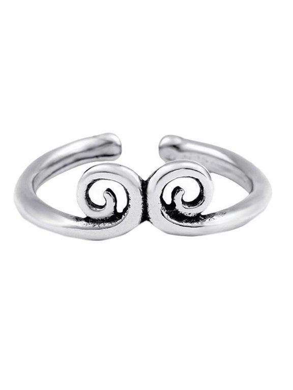 Men's Stainless Steel Simple Sun Wukong Monkey King Golden Hoop Amulet Ring Silver Size 7