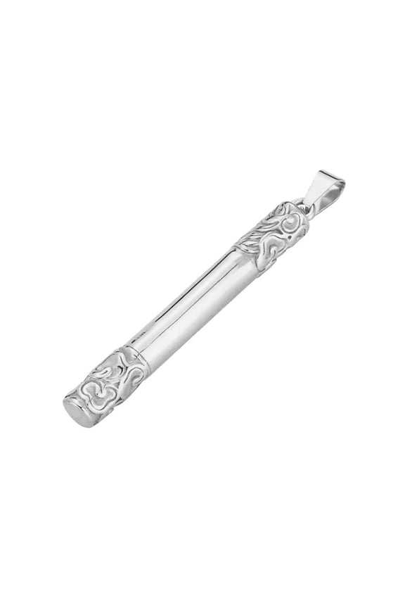 Men's Stainless Steel Unique Vintage Sun Wukong Monkey King Golden Cudgel Pendant Necklace Silver