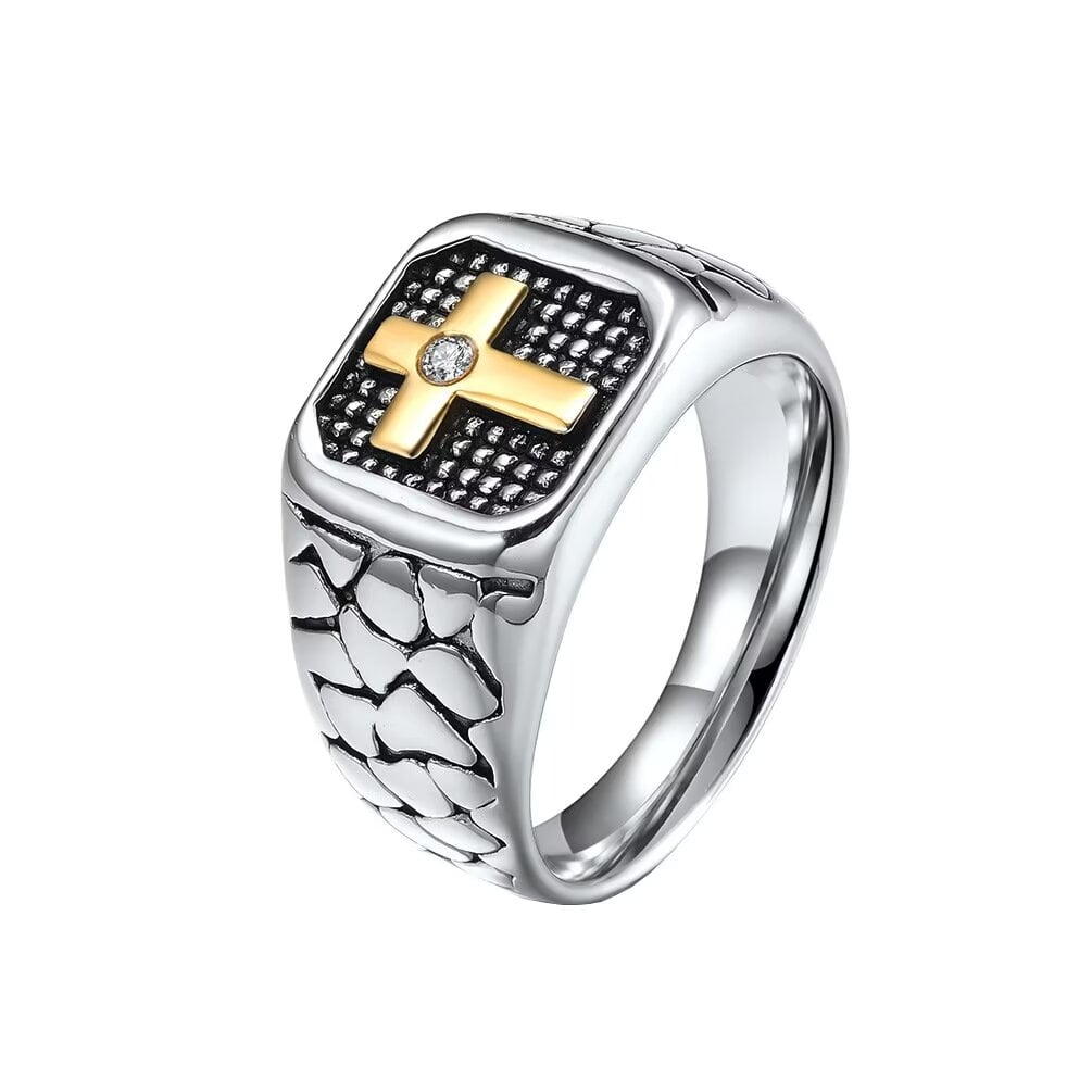 PAMTIER Men's Stainless Steel Vintage Christian Religion Cross with ...