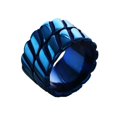 thumbnail image 1 of PAMTIER Men's Stainless Steel Vintage Cool Hip Hop Pipe Cut 14MM Wide Chunky Twist Chain Stripe Pattern Biker Ring Blue Size 13, 1 of 4