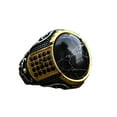 thumbnail image 1 of PAMTIER Men's Stainless Steel Vintage Domineering Oval Cut Black Synthetic Turquoise Gemstone Special Flower Pattern Inlay Biker Ring Silver Size 8, 1 of 5