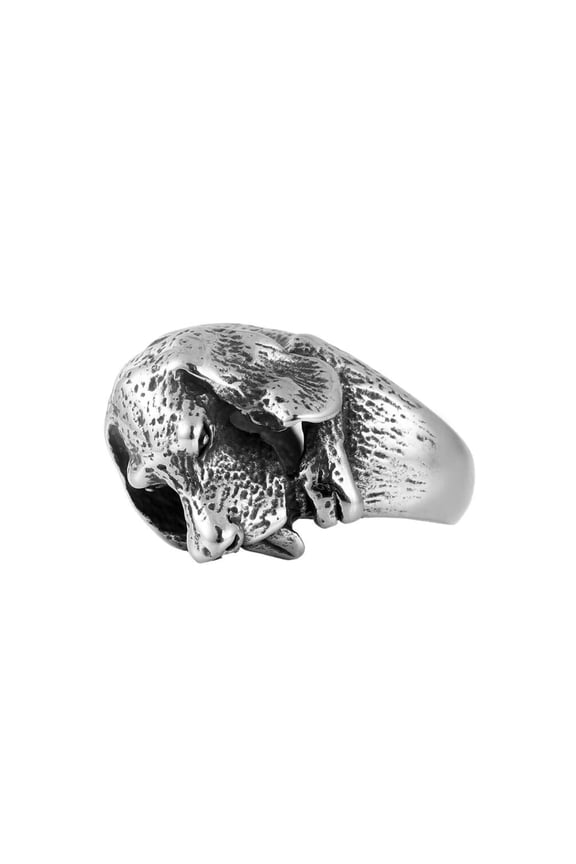 Men's Stainless Steel Vintage Hip Hop Gothic Cute Stick Out your Tongue Howl Pitbull Bulldog Pug Dog Head Biker Ring Size 11