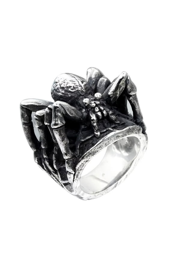 Men's Stainless Steel Vintage Personality Domineering Skull Skeleton Animal Spider Biker Ring Statement European and American Style Size 8