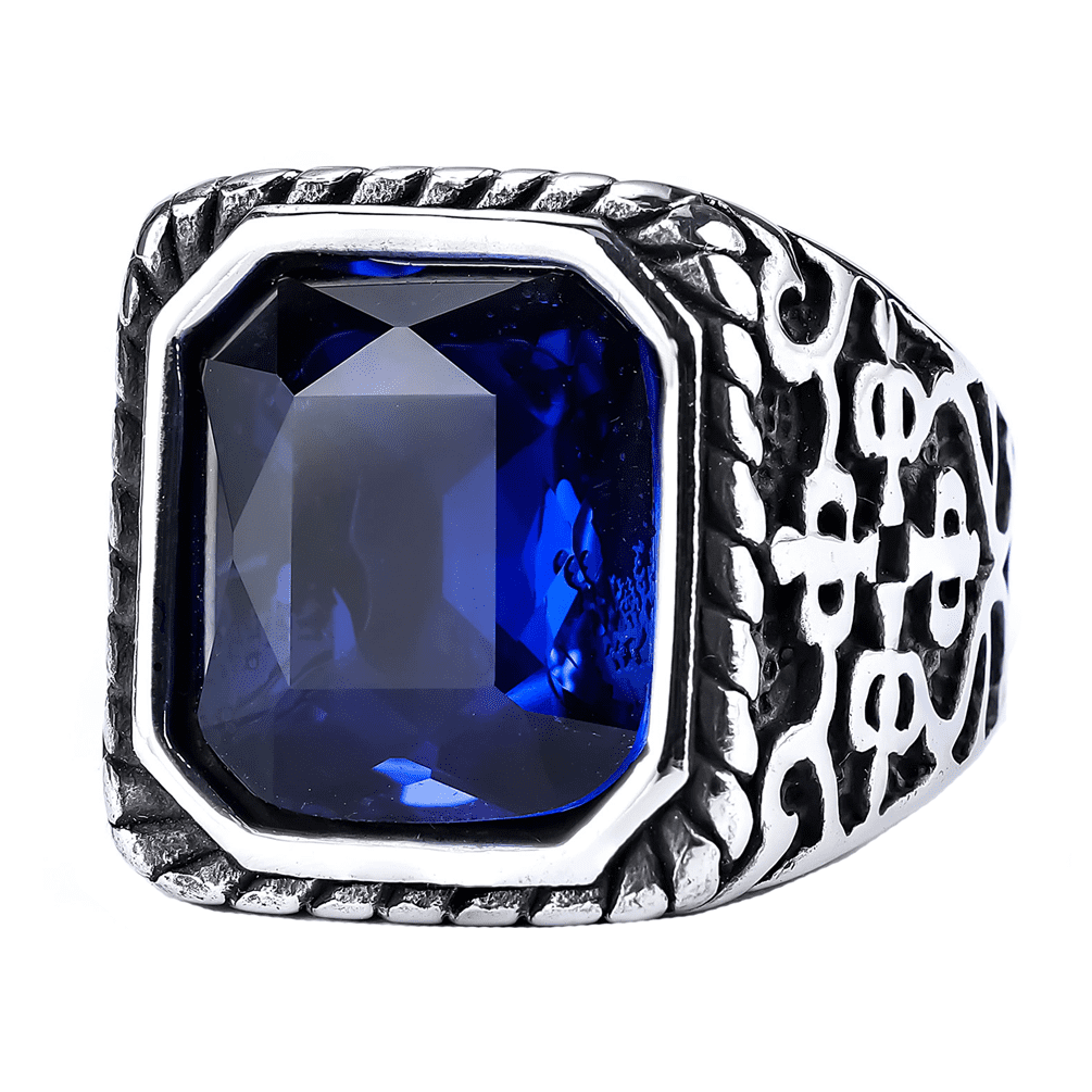 PAMTIER Men's Dragon Ring - Stainless Steel Vintage Style Ring With Multicolor Gemstone - View #7