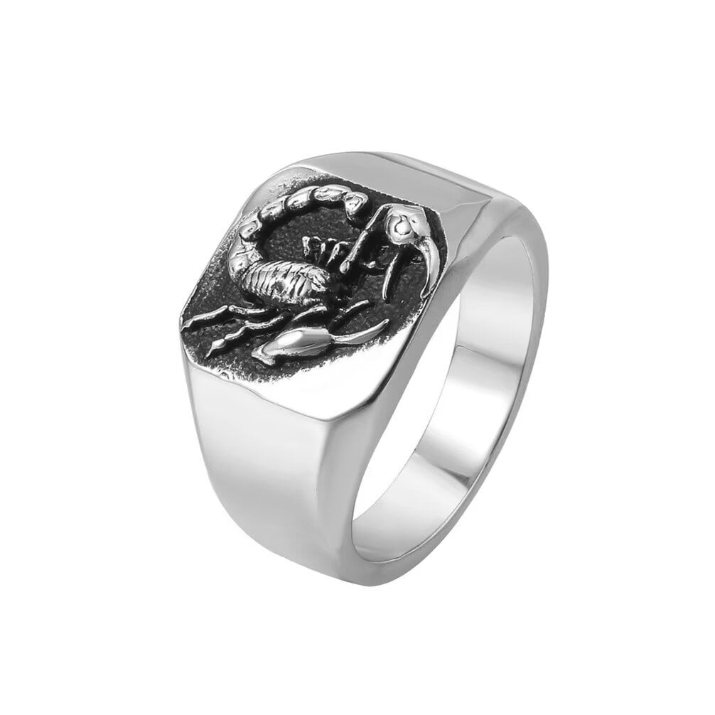 PAMTIER Men's Stainless Steel Horse Ring - Vintage Hip Hop Iced Out CZ Design