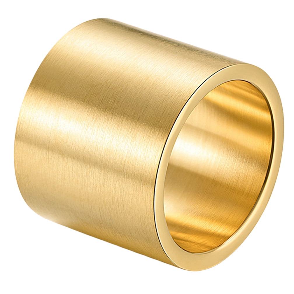 PAMTIER Men's Stainless Steel Wide Statement Rings Chunky Bold Brushed ...