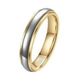 thumbnail image 1 of PAMTIER Men's Tungsten Steel 4MM Trendy Classic Bilateral Cambered Surface Plain Dome Wedding Ring European and American Style Gold Size 10, 1 of 6