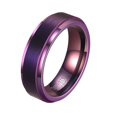 thumbnail image 1 of PAMTIER Men's Tungsten Steel 6MM Classic Plain Brushed Matt Finish Mid Finger Wedding Ring Comfort Fit European and American Style Purple Size 9, 1 of 6