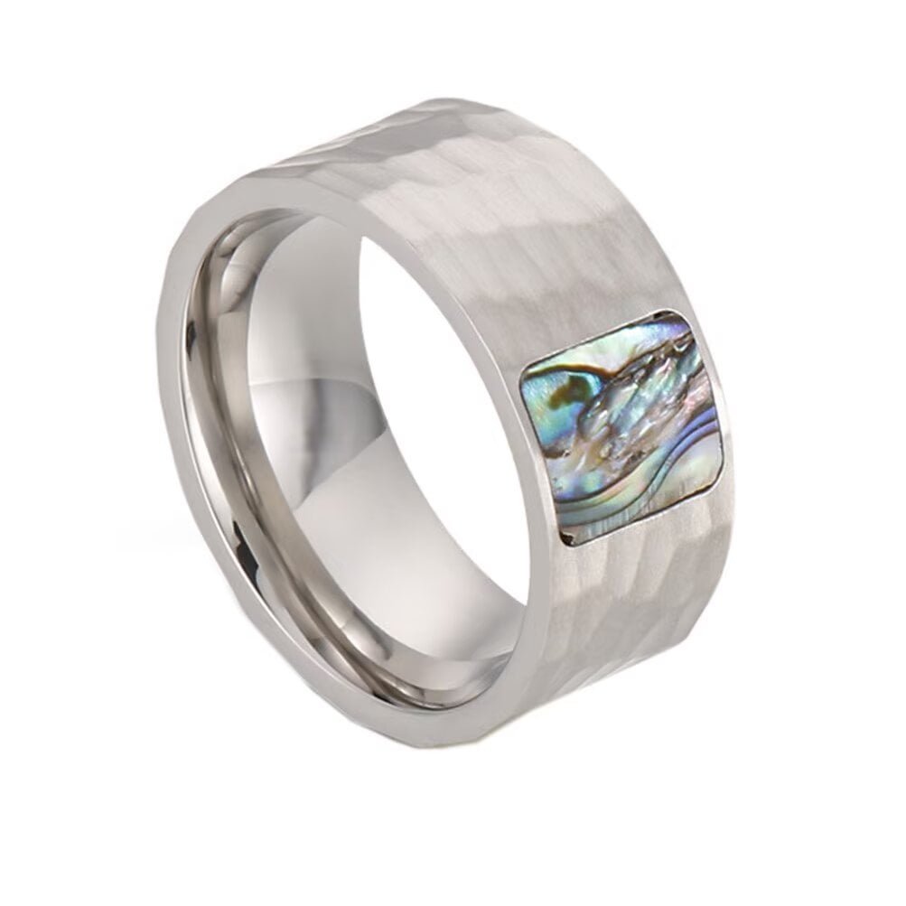 Shell Ring Silver PAMTIER Men's Women's Stainless Steel 10MM Vintage Punk Creative ...