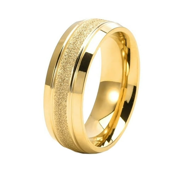 PAMTIER Men's Women's Stainless Steel 8MM Simple Sand Blast Finish Dome Ring Silver Size 8