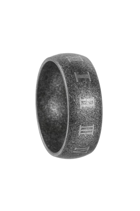Men's Women's Stainless Steel 8MM Vintage Roman Numerals Dome Ring Ancient Silver Size 9