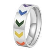 thumbnail image 1 of PAMTIER Men's Women's Stainless Steel Classic Arrow Rainbow Wedding Band Gay Lesbian LGBT Pride Ring Silver Size 9, 1 of 4
