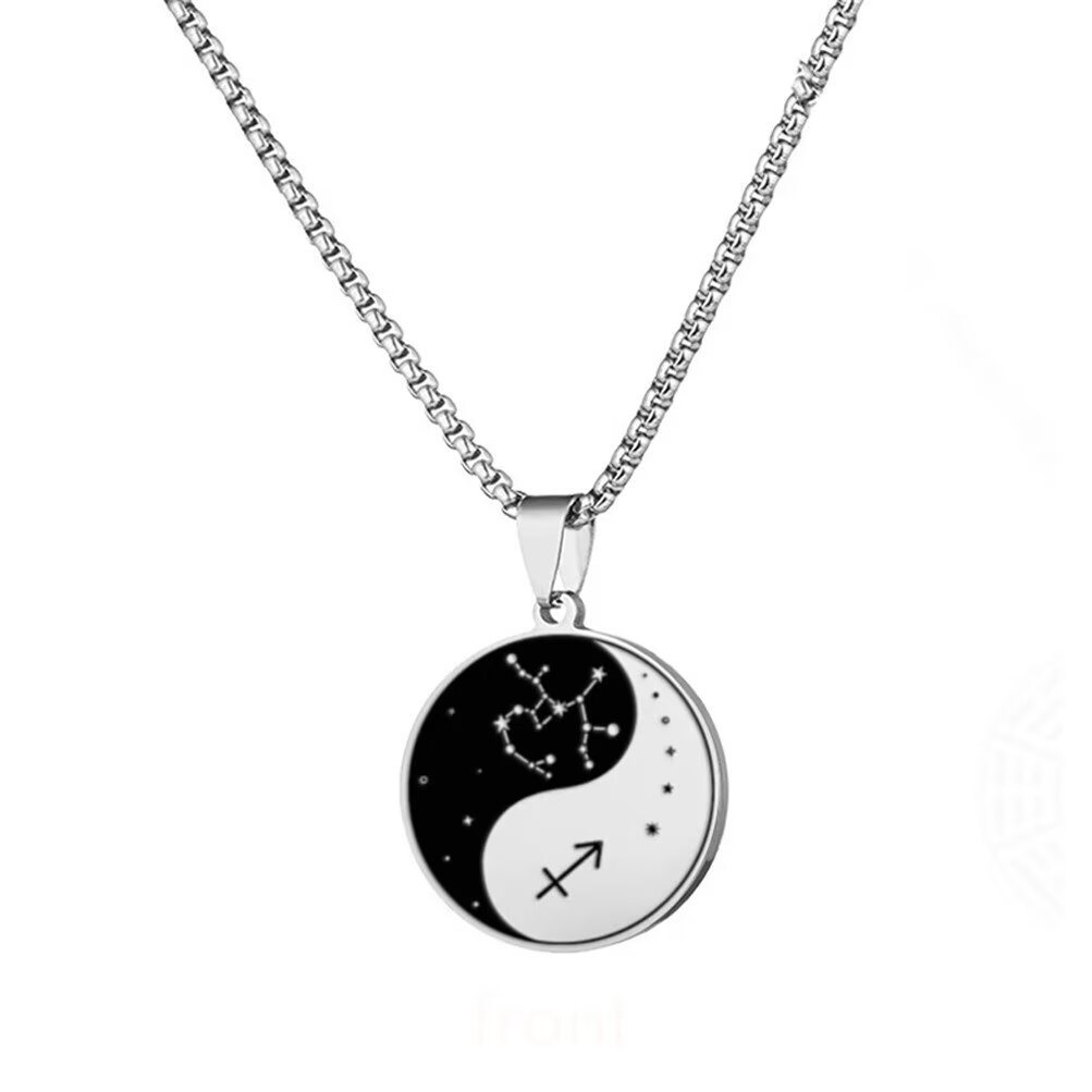Collana con ciondolo Yin Yang in acciaio inossidabile