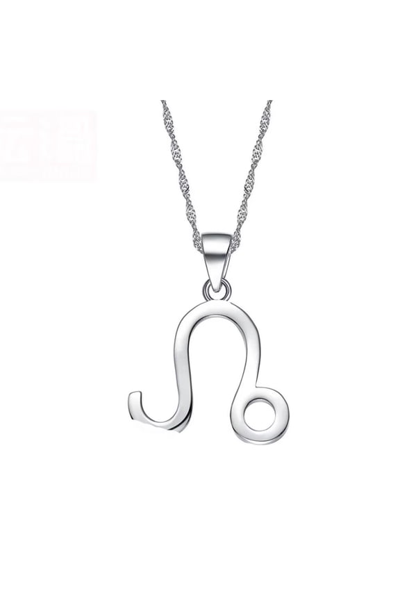 Men's Women's Stainless Steel High Polished 12 Constellations Horoscope Signs Symbol Pendant Simple Couple Necklace Leo