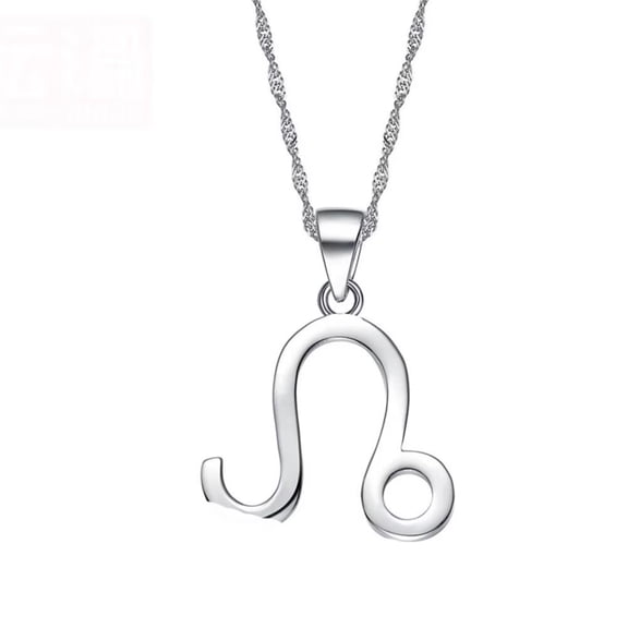 PAMTIER Men's Women's Stainless Steel High Polished 12 Constellations Horoscope Signs Symbol Pendant Simple Couple Necklace Leo