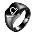 thumbnail image 1 of PAMTIER Men's Women's Stainless Steel Minimalist High Polished 12 Constellations Horoscope Zodiac Signs Heart RingBlack Libra Size 8, 1 of 2
