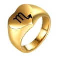 thumbnail image 1 of PAMTIER Men's Women's Stainless Steel Minimalist High Polished 12 Constellations Horoscope Zodiac Signs Heart RingGold Scorpio Size 11, 1 of 2