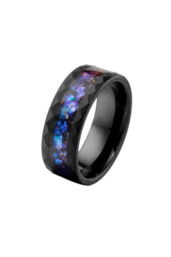 Men's Women's Stainless Steel Personalised Creative Starry Night Ring Black Size 9