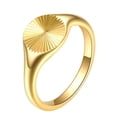 thumbnail image 1 of PAMTIER Men's and Women's Stainless Steel Classic Minimalist Circle Stripe Engagement Wedding Ring Gold Size 8, 1 of 2