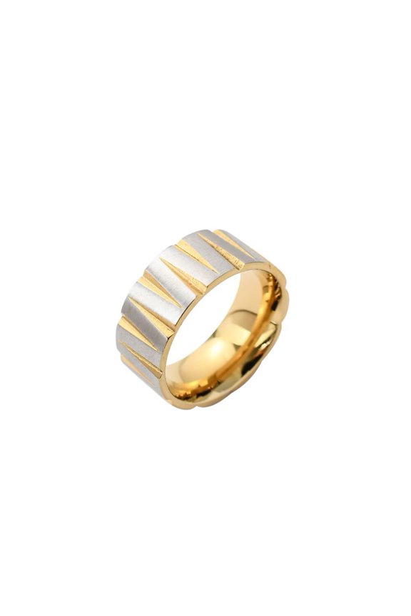 Mens Stainless Steel Personality Simple Irregular Tapered Domineering Rock Hip Hop Exquisite Hand Jewelry Ring Silver Gold Size 8
