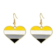 PAMTIER Rainbow Heart Earrings Stainless Steel Pride Gift for Women Style 6 Comfortable Fishhook Drop Earrings Gold Tone Dangle Earrings Pride Month Parade Accessories Everyday Love Heart Earrings