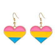 PAMTIER Rainbow Heart Earrings Stainless Steel Pride Gift for Women Style 9 Comfortable Fishhook Drop Earrings Gold Tone Dangle Earrings Pride Month Parade Accessories Everyday Love Heart Earrings