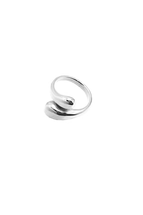 Stackable Rings for Women Twist Adjustable Statement Open Chunky Teardrop Ring Stainless Steel Minimalist Band Unique Jewelry Silver