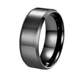 thumbnail image 1 of PAMTIER Stainless Steel 8MM Brushed Minimalist Wedding Band Ring for Men Women Black Size 9, 1 of 4
