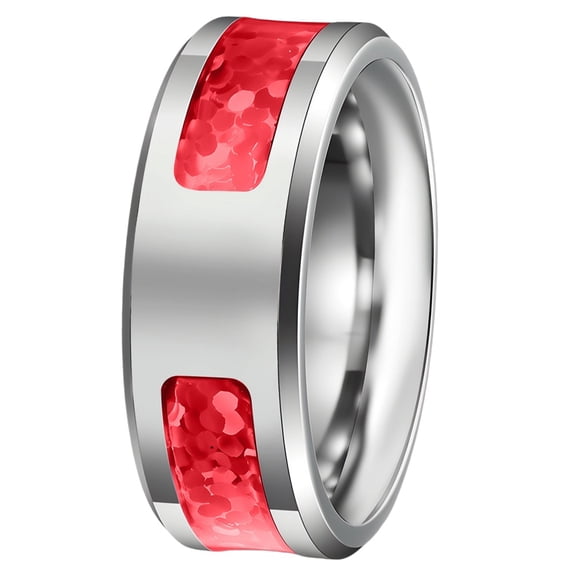 Wide Looking Rings PAMTIER Women's Stainless Steel Wide Braided Line Interwoven Rings ...