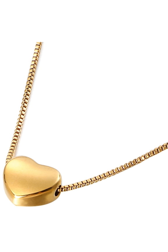 Titanium Steel Heart-shaped Pendant Necklace for Women Minimalist Delicate Classic Short Clavicle Chain Gold