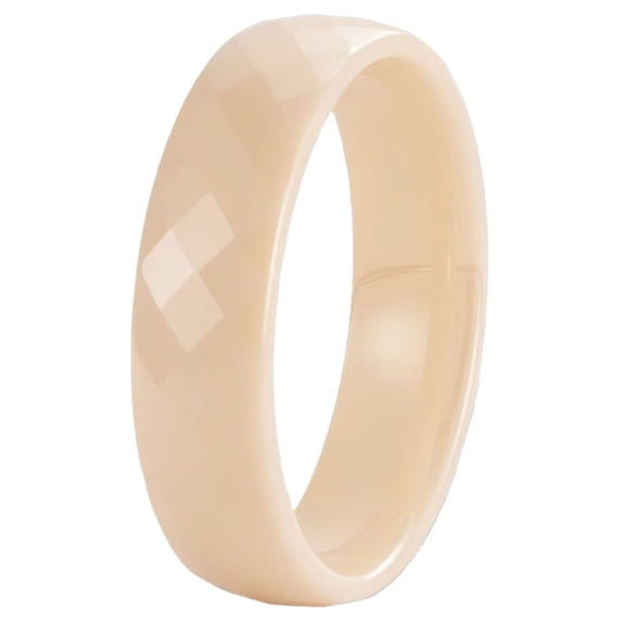 PAMTIER Unisex 6mm Ceramic Wedding Promise Band Ring Classic High ...