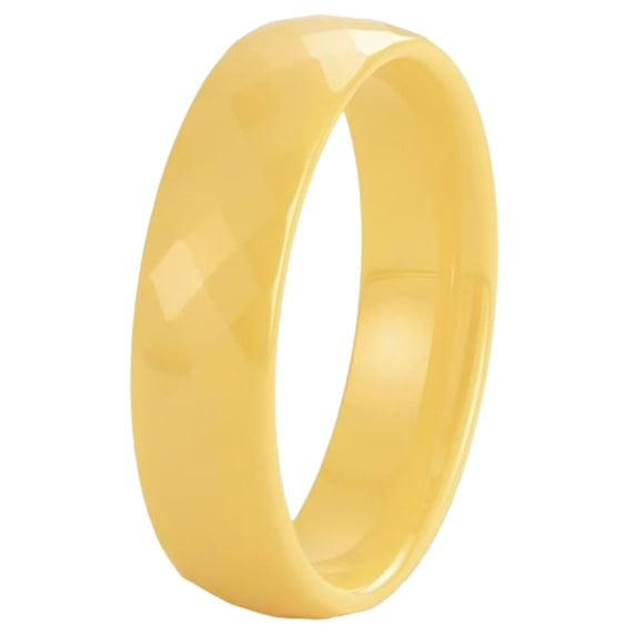 PAMTIER Unisex 6mm Ceramic Wedding Promise Band Ring Classic High ...