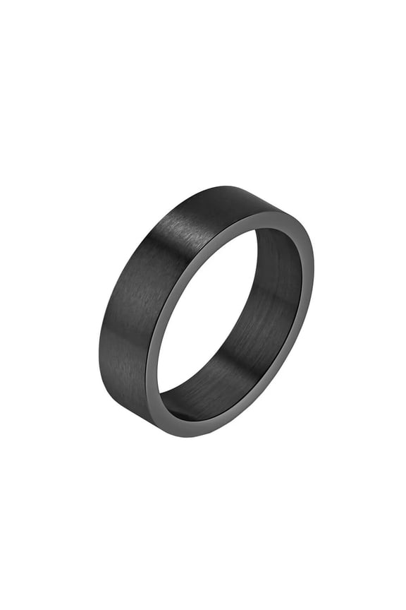 Unisex 6mm Simple Personality Hip Hop Dome Brushed Matte Stainless Steel Biker Ring Statement Band Comfort Fit Black Size 10