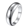 thumbnail image 1 of PAMTIER Unisex 6mm Stainless Steel Chunky Dome Plain Croissant Solid Arc Glossy Stacking Ring Smooth Minimalist Style Wedding Band Silver Size 5, 1 of 5