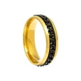 thumbnail image 1 of PAMTIER Unisex 6mm Stainless Steel Personality Simple Black Chain Rotatable Fidget Ring Relieve Anxiety Couple Wedding Band Gold Size 12, 1 of 3
